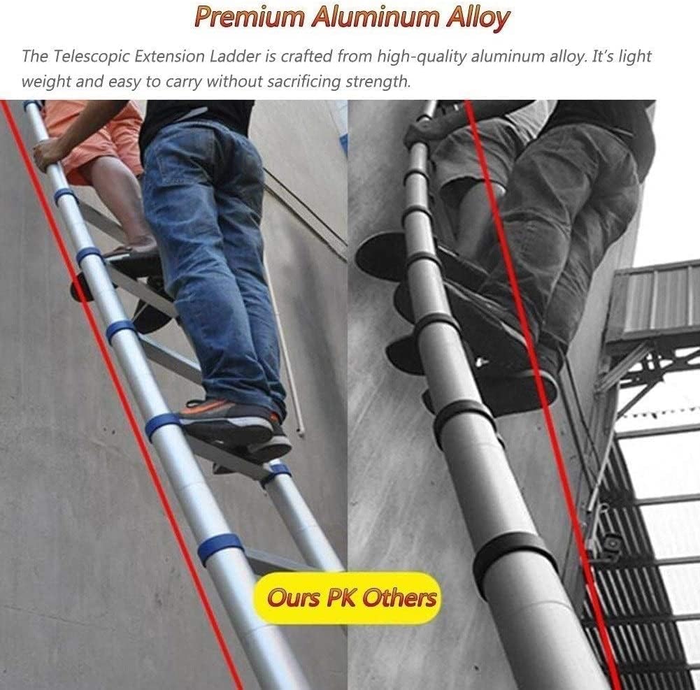 OKUOKA Aluminum Telescopic Extension Ladder, Blue Telescoping Ladder, Home Attic? Extendable Ladder, 200kg/440lbs Capacity (Size : 2m/6.5ft)