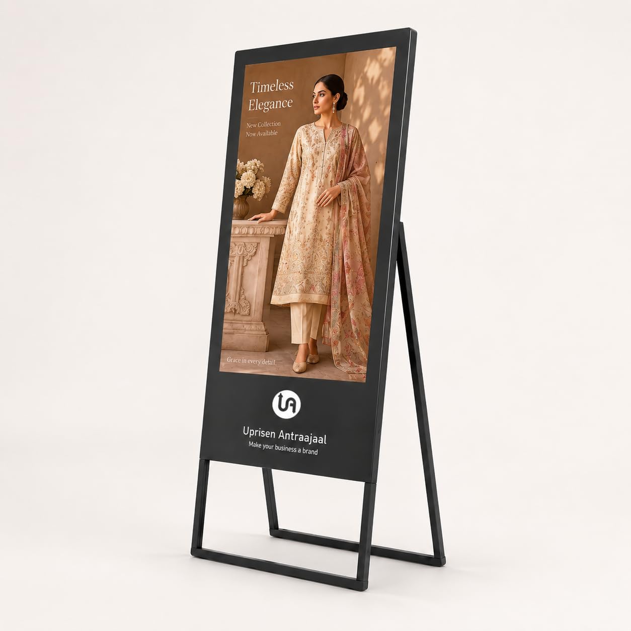 43 Inch A-Shape Digital Standee | Floor Standing Display | Full HD Screen | USB & WiFi Supported |-image-12