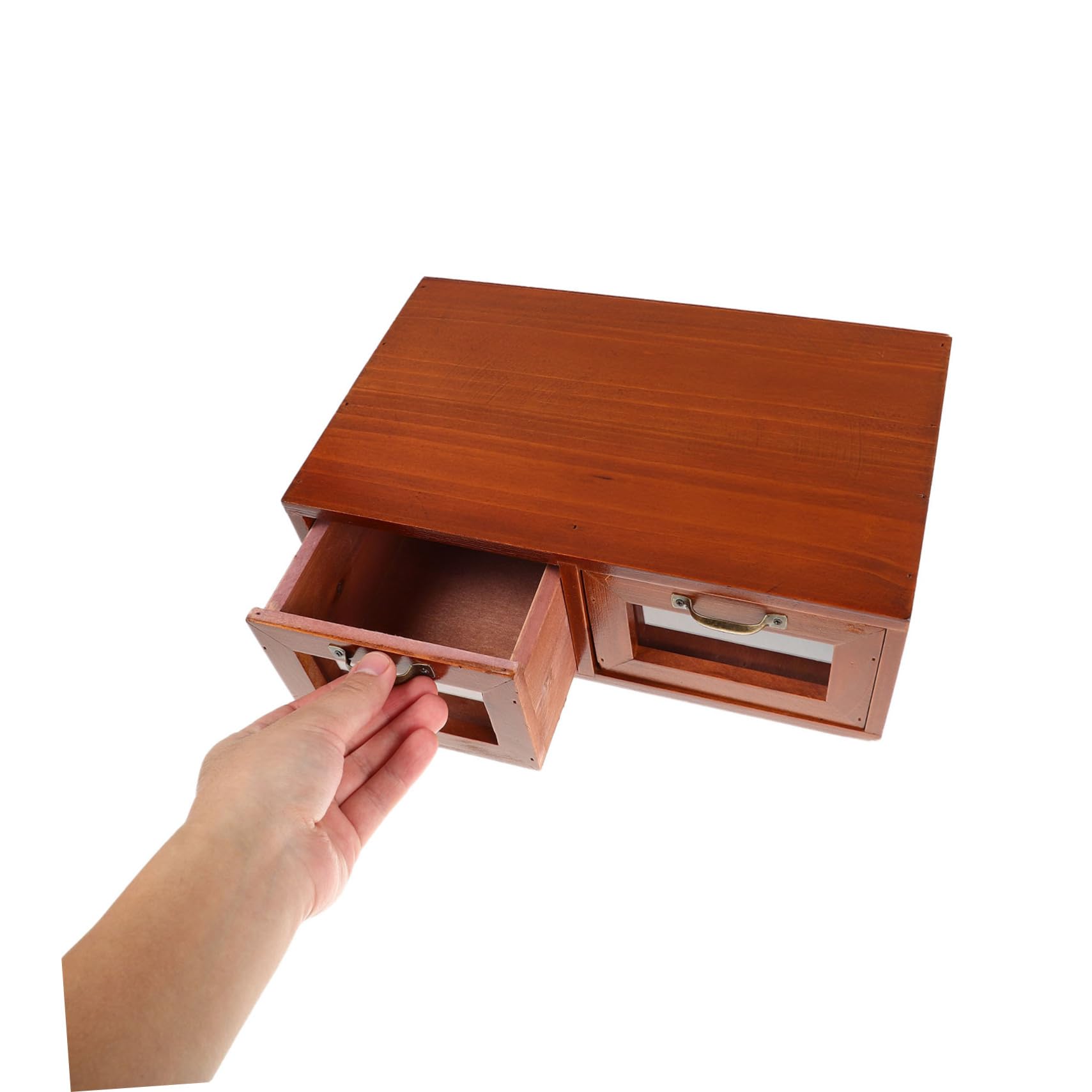 Rialzo per Monitor da Scrivania in Legno con Cassetti Acrilici | Design Elegante, Organizer da Desktop Incluso, Uso Ufficio, Supporto per Laptop e Schermo, Scaffale per Computer