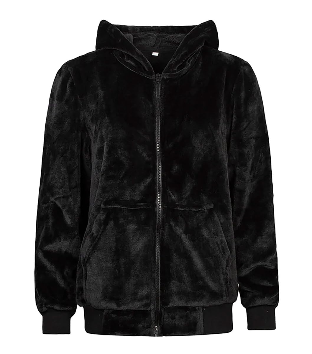 Heat Holders Women's Black Warm Soft Fleece Snoodie Hoodie