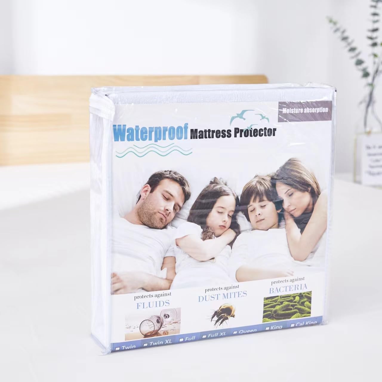 100% Waterproof Mattress Protector, Noiseless Breathable Waterproof Mattress Cover with Deep Pocket, Premium Mattress Protector for Family, Hotel, Hospital, RV, and More(King(200X200X30CM))