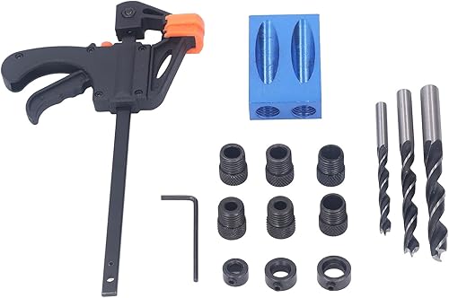 Kit de plantilla de agujero de bolsillo, 15 grados de aleación de aluminio para carpintería, plantilla de agujero inclinado para carpintería