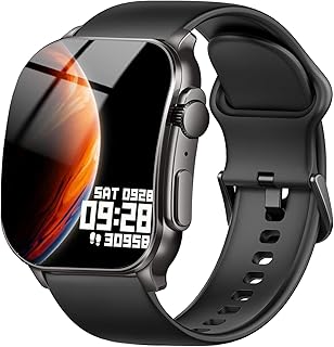 Poounur Reloj inteligente de 2.01 pulgadas, rastreador de fitness, relojes inteligentes para hombres y mujeres con función de llamada de mensaje, más de 100 modos deportivos, impermeable IP68