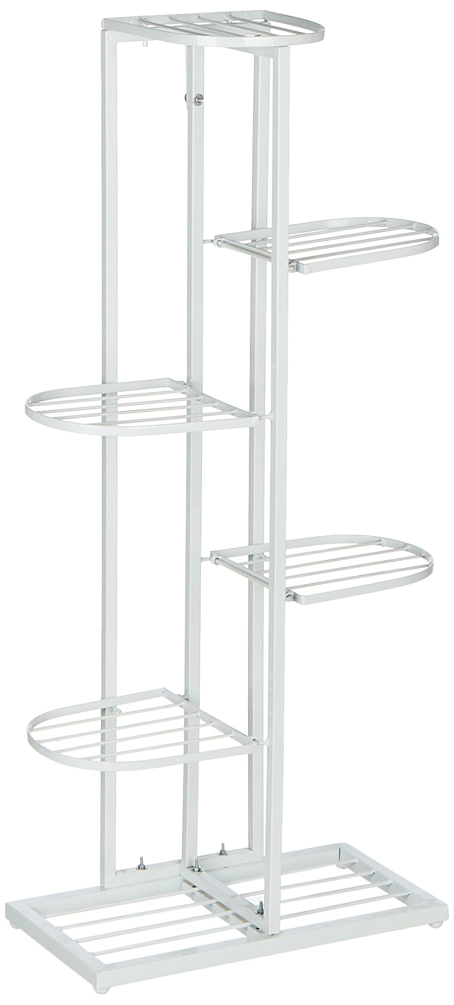 Amazon Brand - Solimo 7 Tier Metal Potted Flower Pot Stand (White) |Multi-level Plant Stand For Garden Balcony Outdoor Indoor Living Room | Pot Stand (without pots)