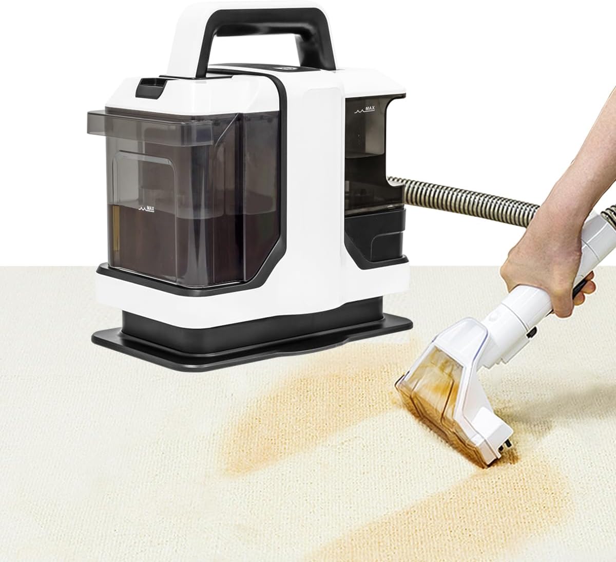 Amazon 【動画付き】 seathestars カーペットクリーナー 布洗浄機 染み抜き 【持ち運びできるコードレス式】 リンサー洗浄