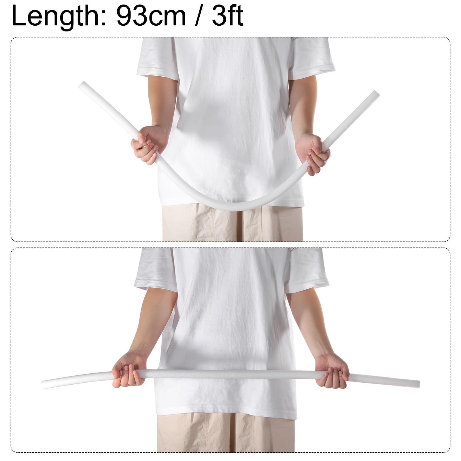 sourcing map Lot de 2 tubes d'isolation en mousse pour tuyau en cuivre, 20 mm (DI x DE x DE), protection contre le gel pour tuyau en cuivre, blanc