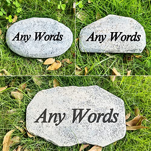 Zatanmulo Personalized Pet Memorial Stone, Garden Memorial Stone Personalized, Dog Headstone, Cat Tombstone, Memorial Plaque Outdoor, Garden Stepping Stone (Any Words)