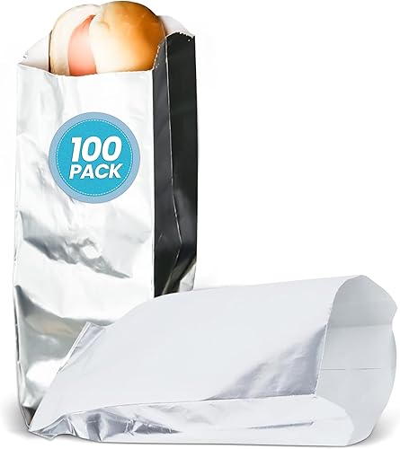 C&S Event Supply Co. Fundas de aluminio para perros calientes  Envolturas impresas de 9 pulgadas  Bolsas de alimentos resistentes a la grasa para