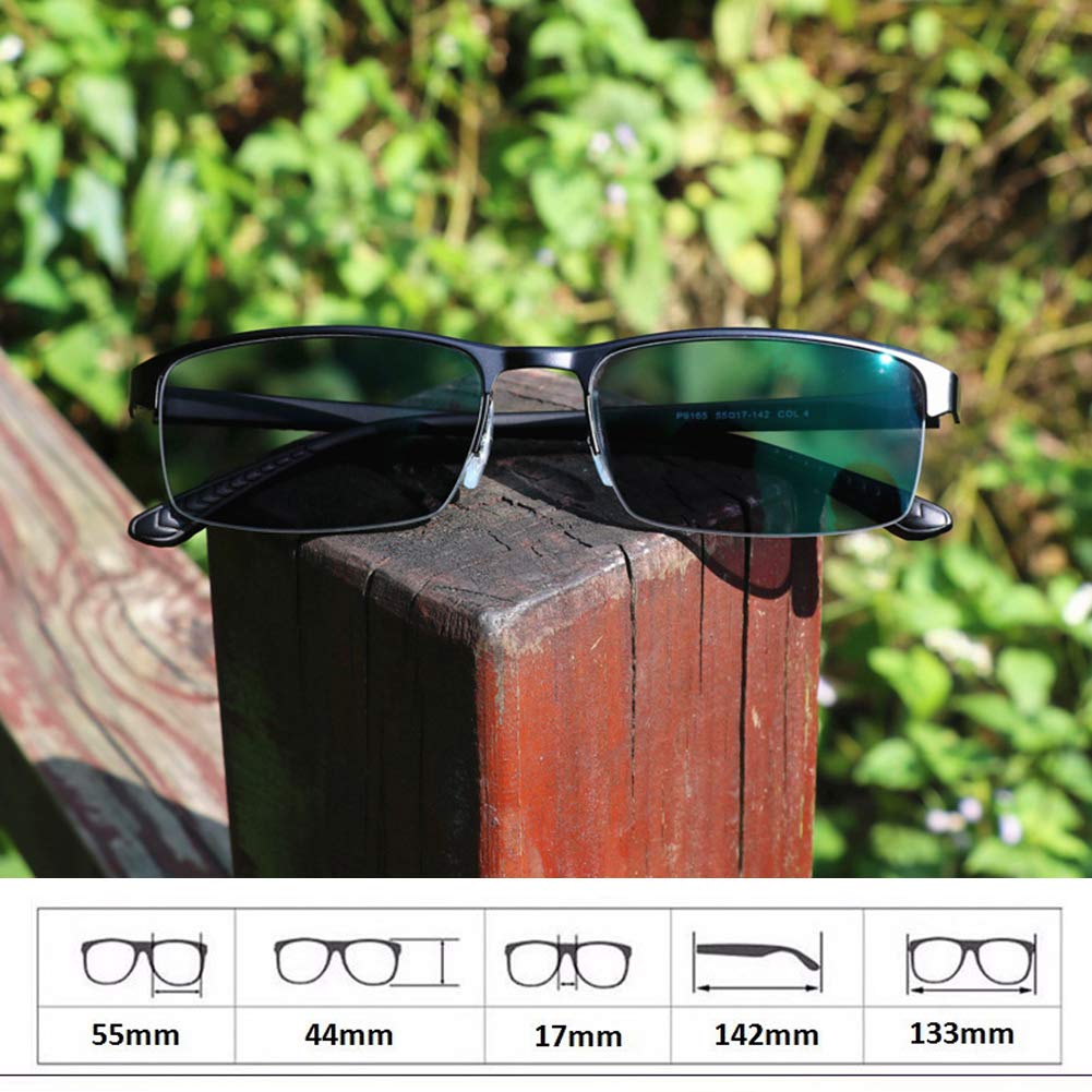 Metalowa półfelga fotochromowe okulary do czytania, unisex półoprawki okulary