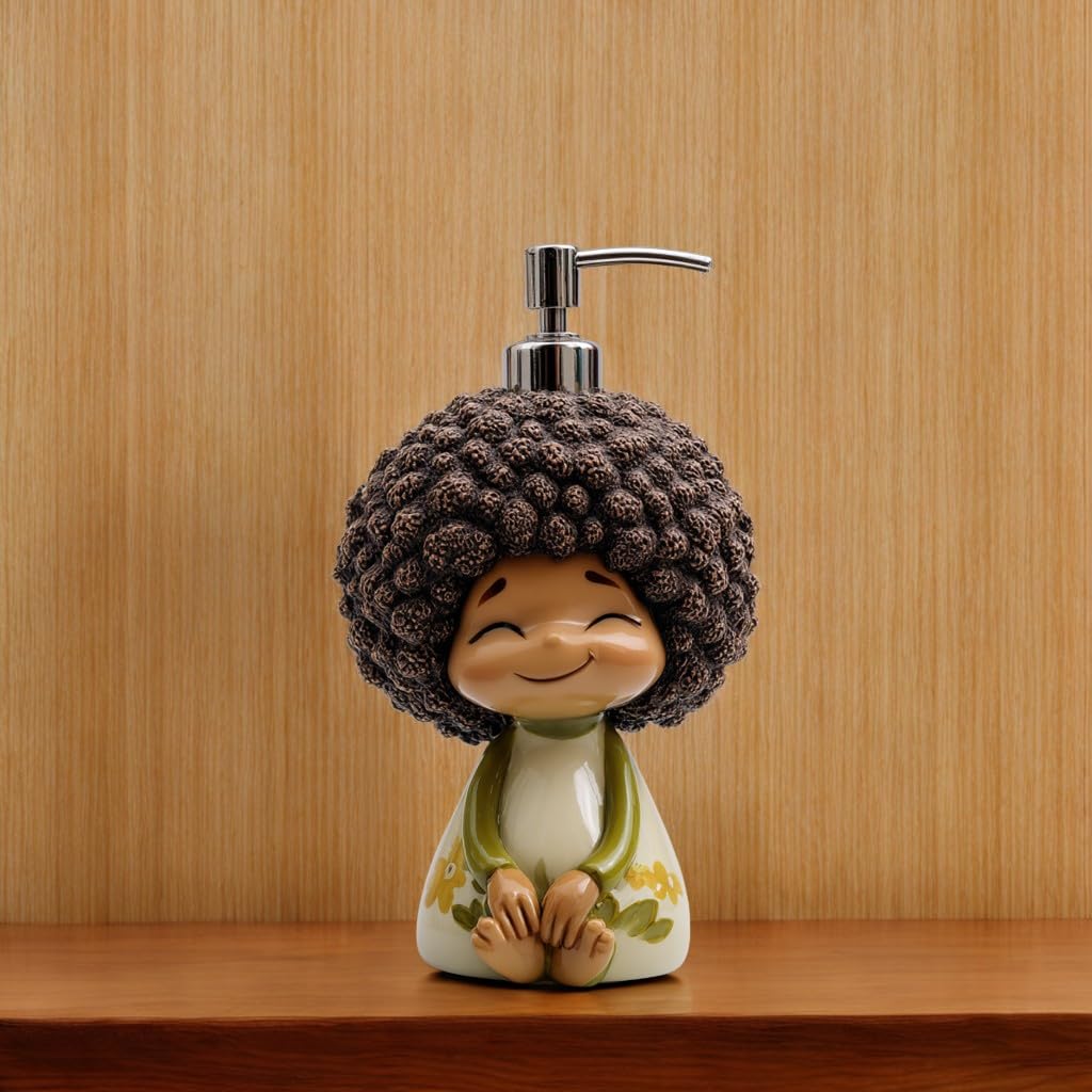 SOCOSY Dispenser di sapone a forma di figura del fumetto della resina, dispenser di sapone per le mani con pompa, bottiglia di sapone liquido per le mani
