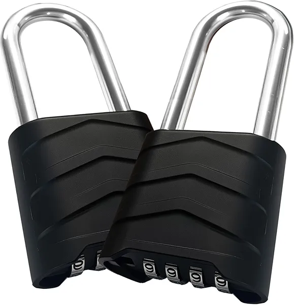 SEPOX 2PCS Large Combination Padlock, 2-5/8" Extra Long Shackle, Outdoor Combo Lock 2.2" 55mm Aluminum Body, Weatherproof, Ressetable 4Digital, Uncuttable Shackle, for Home, School, Gate, Garden