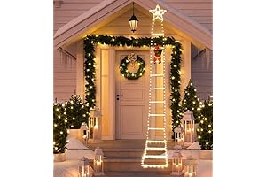 LED Christmas Light, Decorative Christmas Light Ladder with Climbing Santa
