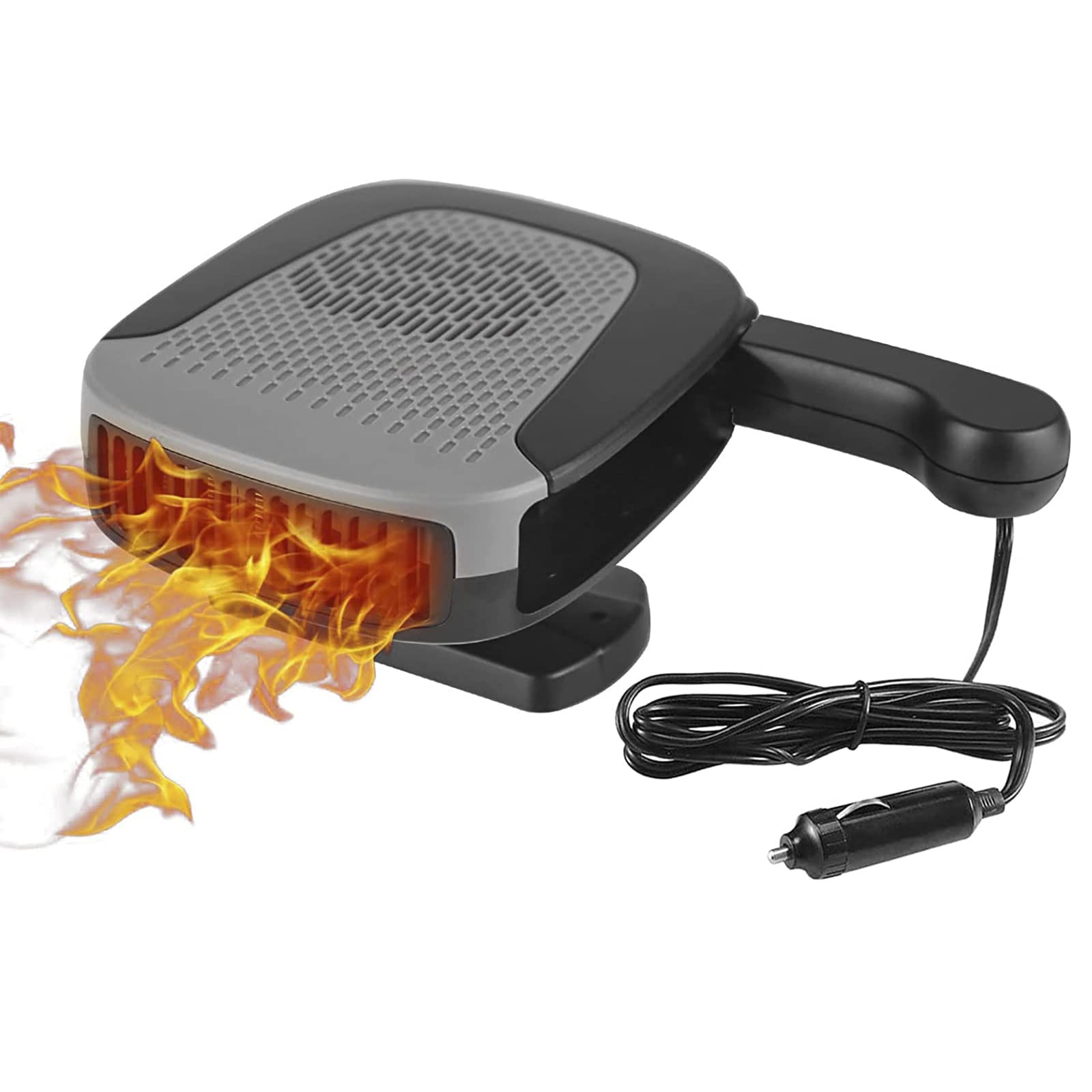 Chauffage Voiture 12V 150W 2 En 1 - Désembueur Et Ventilateur - Rotation 360°, Prise Allume-cigare - Portable Et Efficace - 5