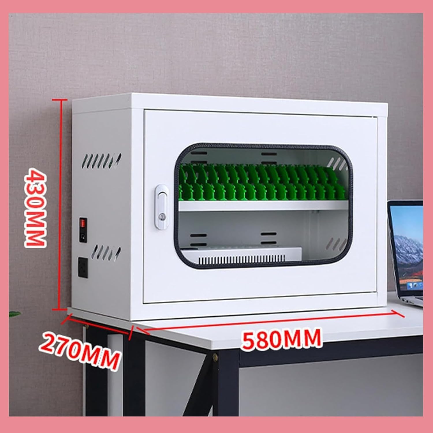 Station de Recharge pour appareils Mobiles avec Rangement verrouillable, 12 à 60 emplacements, pour écoles et Entreprises, modèle 50 emplacements (20Slots)