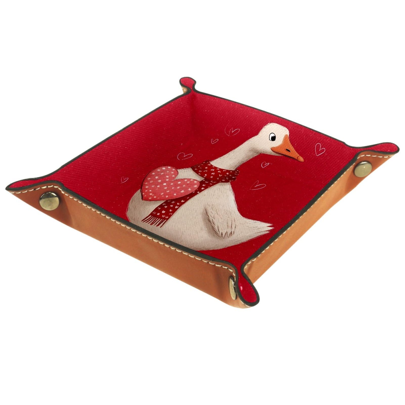 Swan Love Portable Folding Dice Rolling Tray, Microfiber Leather Dice Holder for Dice Games Like RPG, DND and Other Table Games, 20.5 Γ 20.5 cm