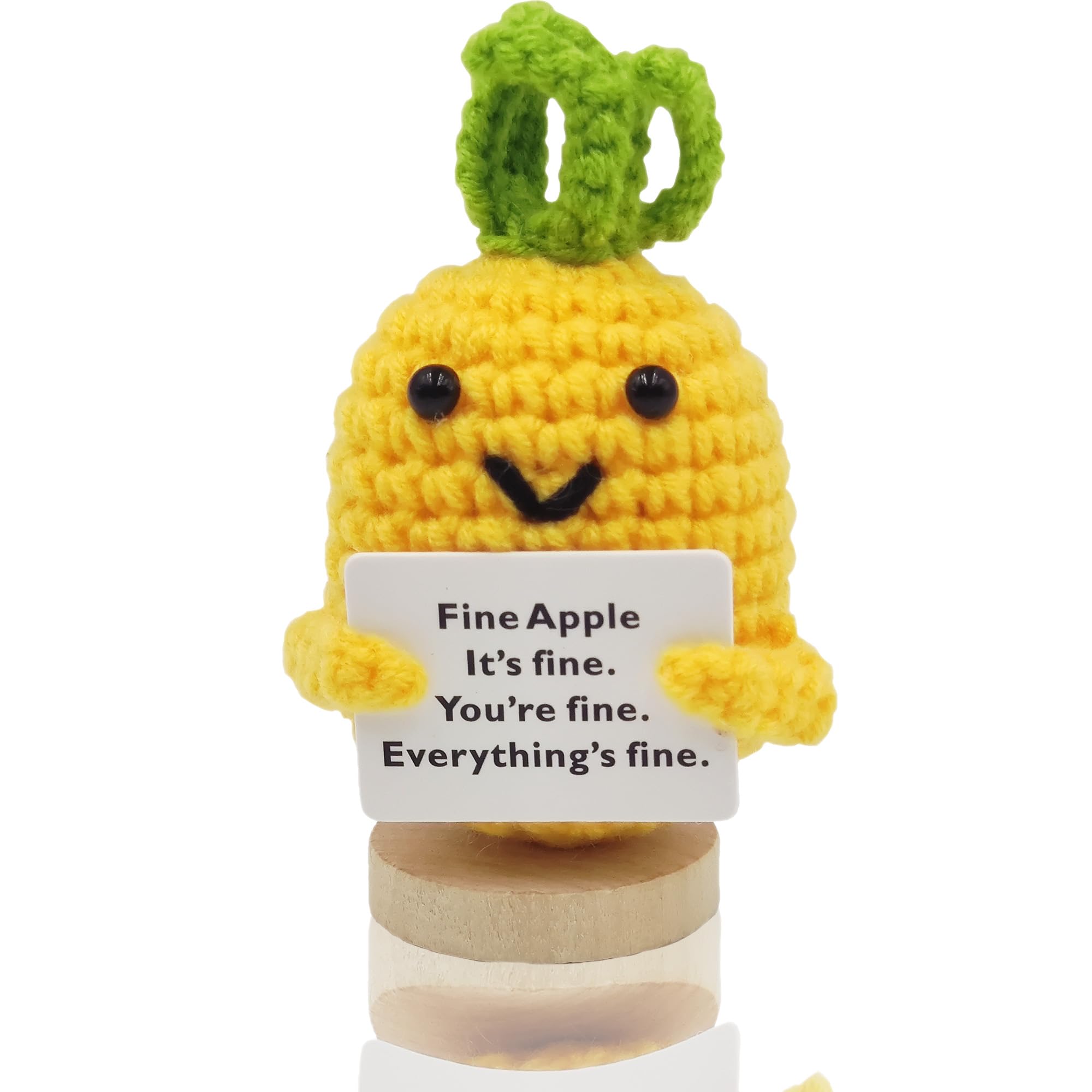 Handmade Mini Funny Positive Emotional Support Pickle, Cute Stuff Funny Knitted Wool Handwoven Ornaments Christmas Crochet Gifts Under 10 Dollars for Woman Coworkers Friend Family 3.34 inch (style-12)