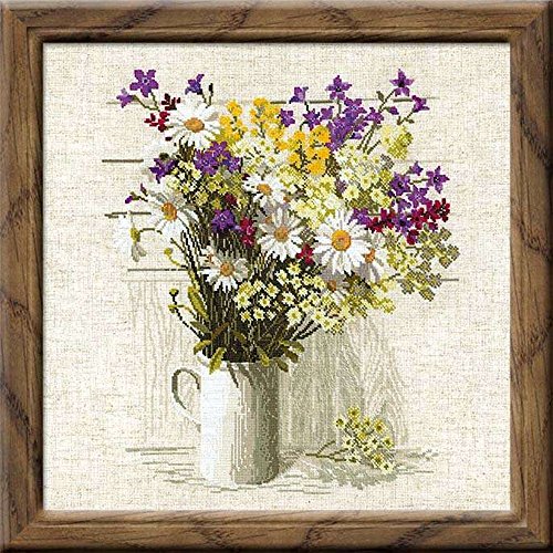 Preisvergleich Produktbild Riolis Kreuzstich Wildflowers Set, Mehrfarbig
