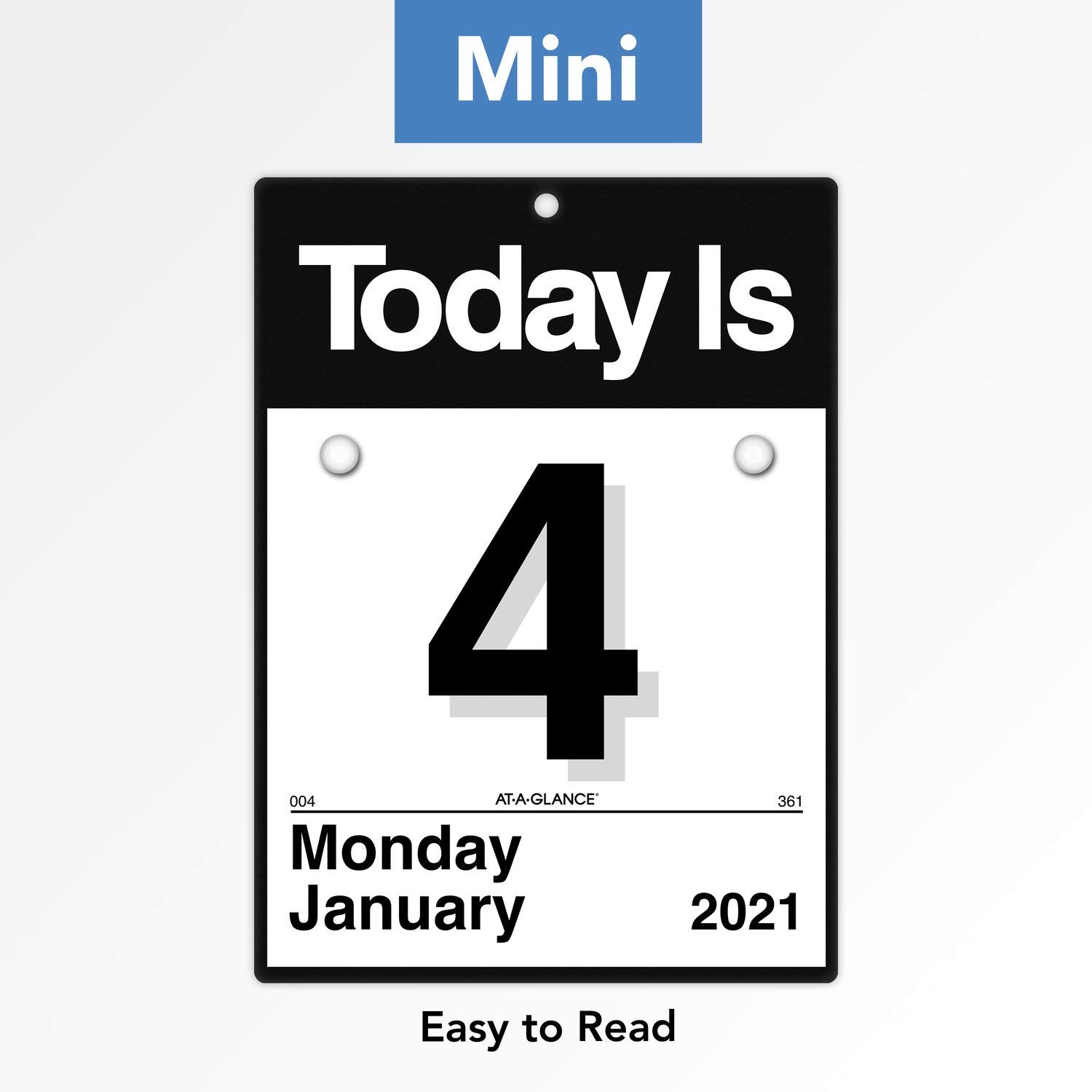 Tageskalender 2021 von AT-A-GLANCE, 15,2 x 15,2 cm, Mini, Today Is" Design (K10021)