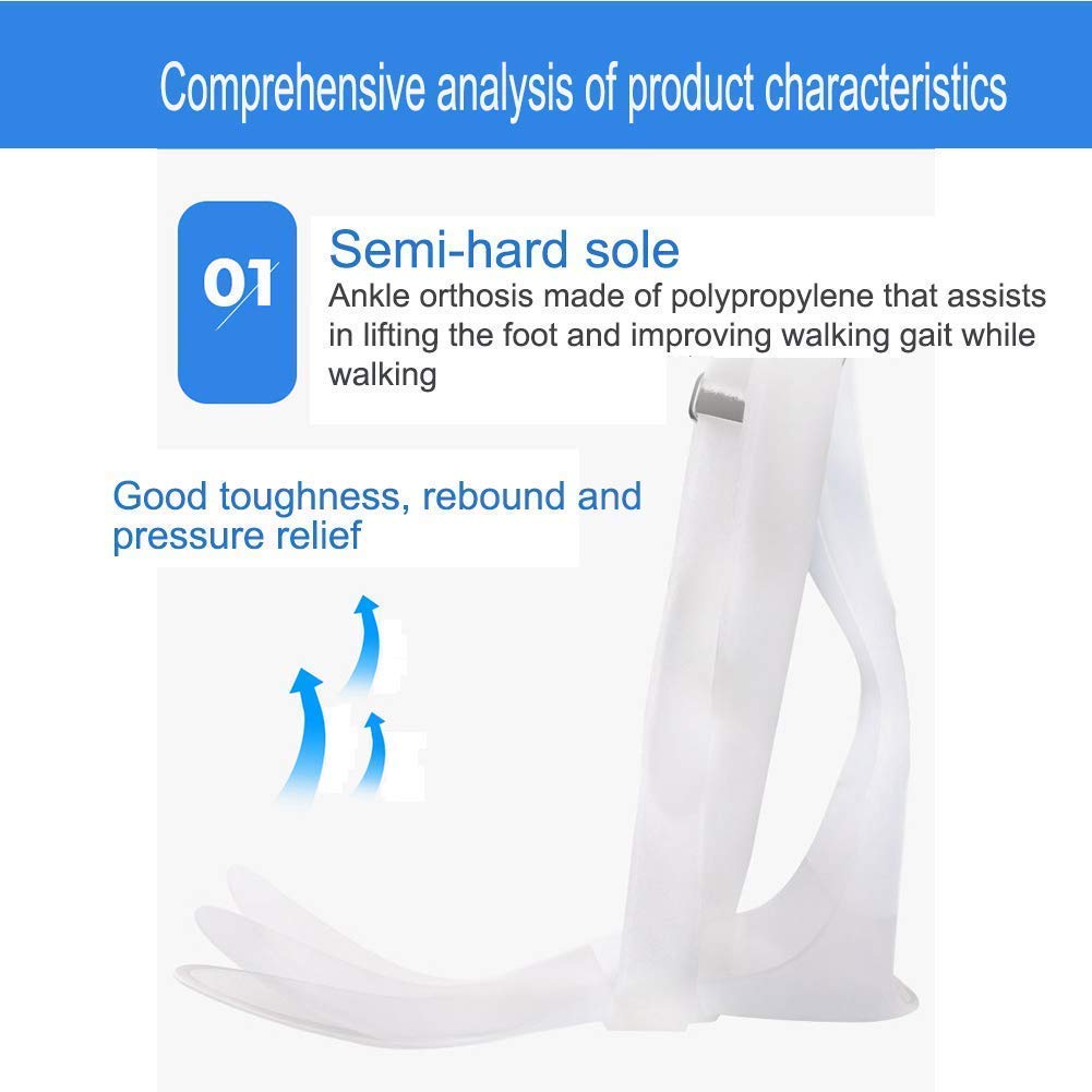 Soporte de Tobillo， Ortesis de caída del pie Tobillo Caída del pie Corrector postural Ortesis Férula Soporte médico para pie flácido y Movimiento de，Rightfoot-Medium