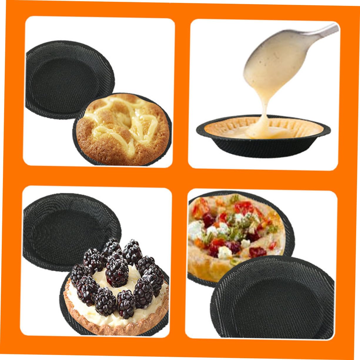 SOLUSTRE Flexible Mini Round Silicone Cake for Egg Tarts Muffins and Mini Pizzas Non Stick for Baking and Parties