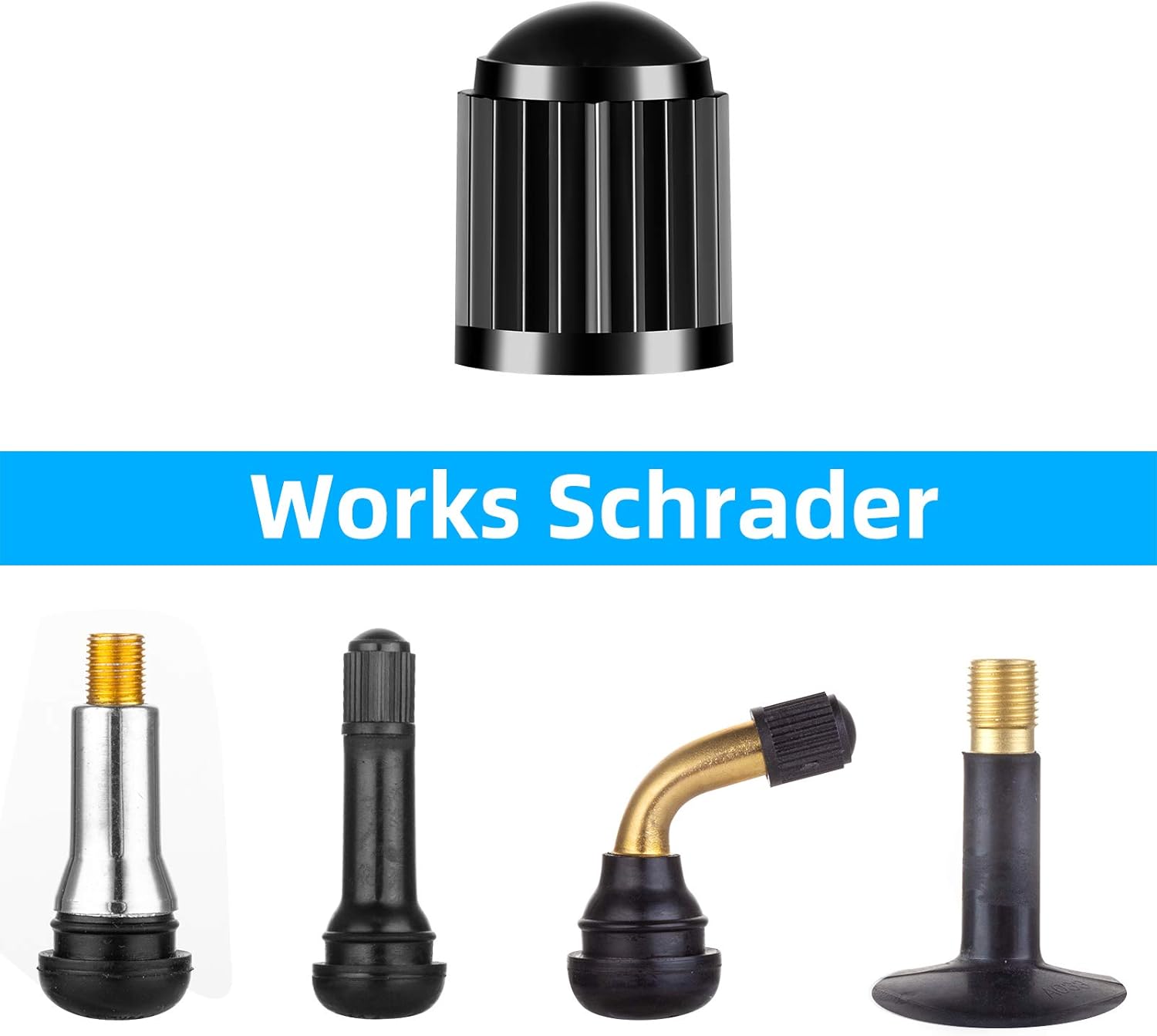 HZJD 25PCS Tire Valve Caps, with O Rubber Ring, Universal Stem Covers for SUVs, Cars, Bike, Motorcycles, Trucks | Heavy-Duty, Airtight Seal | Screw-On, Easy to Operation (Black) : Automotive