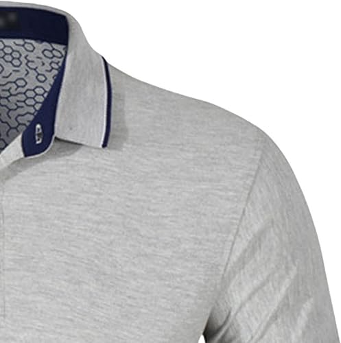 Miniatura 4 de Camisa polo de ajuste clásico con doble punta para hombre, mezcla de algodón, camiseta de golf que absorbe la humedad, manga corta