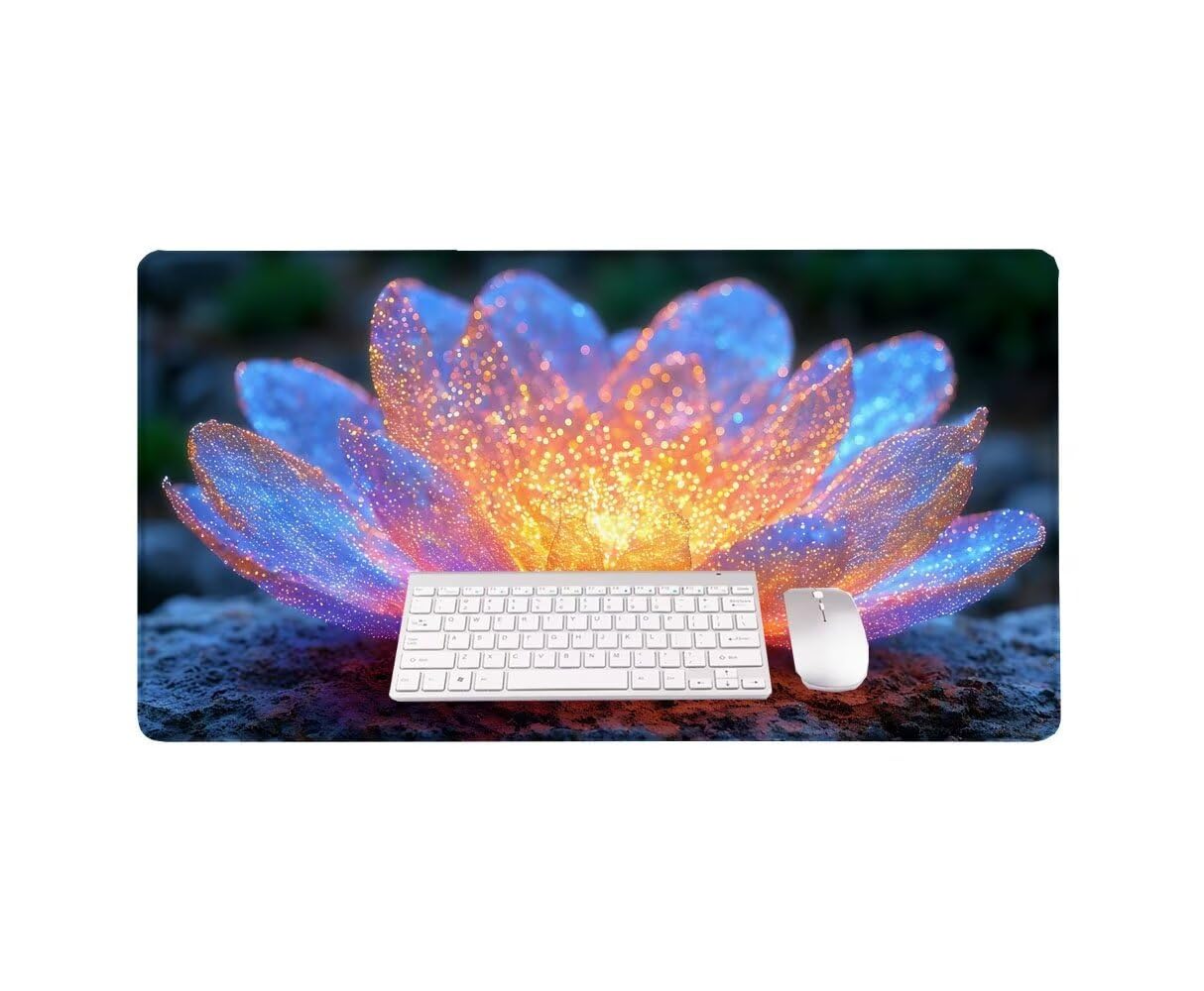 Fantastyczne Kwiaty Podkładka pod mysz XXL 1000x500 mm Duża podkładka pod mysz, podkładka pod biurko z przeszytymi krawędziami, wodoodporna podkładka pod mysz antypoślizgowa gumowa podstawa, dekoracja
