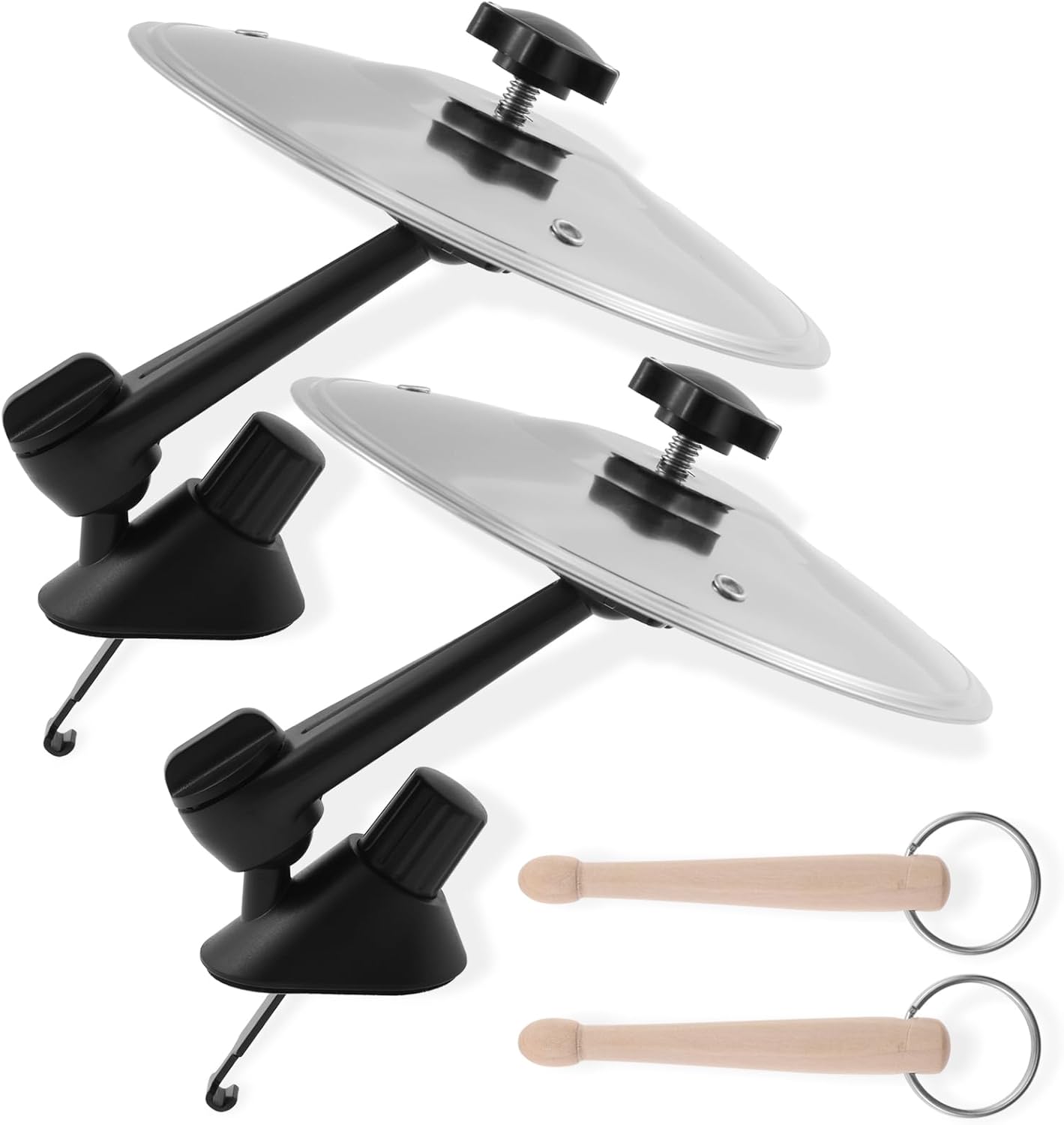 2 Pcs Car Cymbal Air Vent, Fun Car Vent Cymbal, Mini CarDrumCymbal with 2 Drum Stick, Compact Easy to Install CarCrashCymbal for Vehicles to Make Driving More Fun - Image 1 of 7