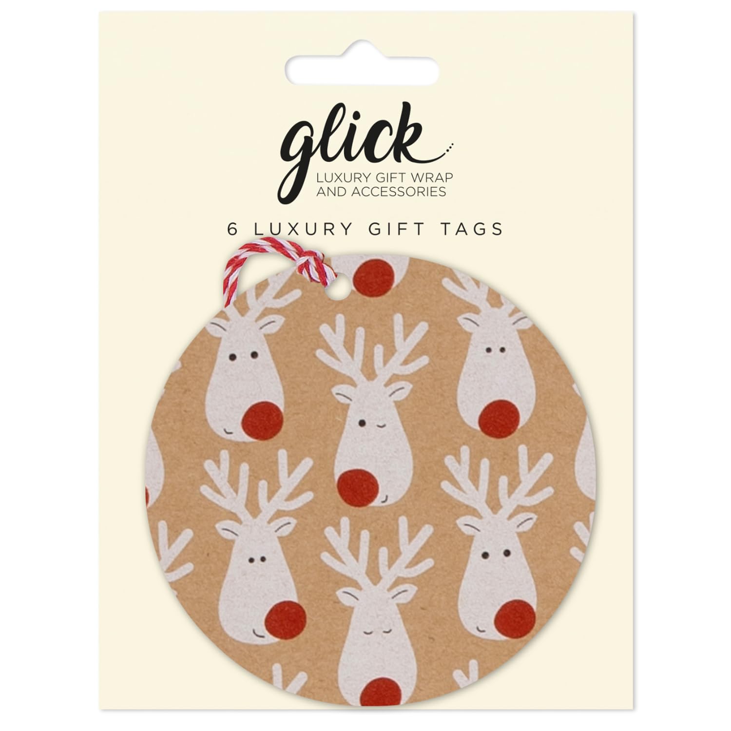 Glick Multi-Coloured Christmas Gift Tags, Christmas Greetings, Pack Of 6, Fully Recyclable