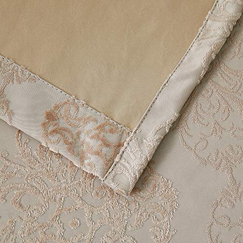 Asatex 2 Panel Of 52" X 84" Brown Linen 100% Blackout Curtains With Damask Embroidery. Total Blackout Curtains Are Perfect For Bedroom, Baby Room, Office Or Home Theater. Rob P 52 X 84 Linen #TOP1