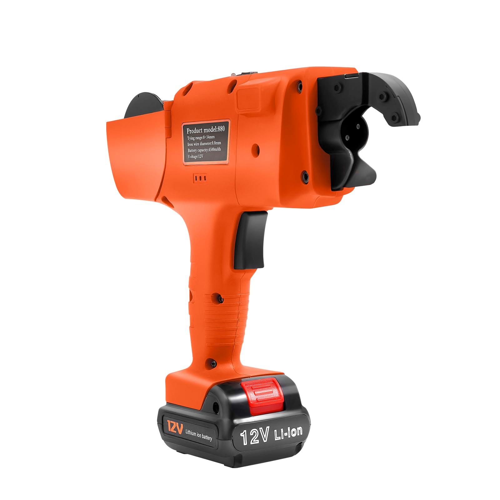 Rilegatrice elettrica da 12 V, per cemento armato, con 2 batterie al litio da 4500 mAh, connettore di rinforzo per 8-34 mm