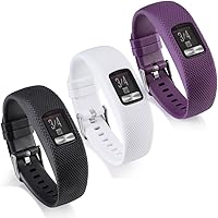 Vista 10 de Compatible con Garmin Vivofit 4 Band, correa de repuesto de silicona para Garmin Vivofit 4 (sin rastreador (3 unidades, 004, pequeña)