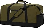 Large Gym Duffle Bag for Men - 25 inch Duffel Bag with Hard Bottom for Travel/Sport - Black