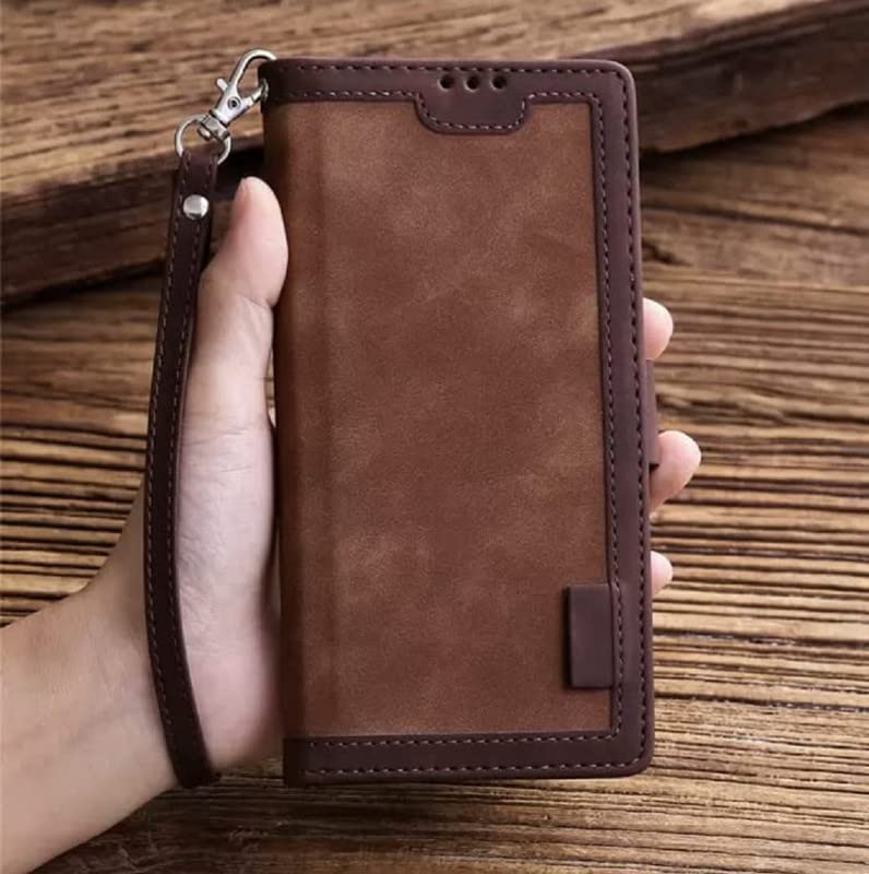 Image of TROUNCE Professional Flip Cover (Shock Proof | Velvet Finish | Card Pockets Wallet & Stand | Brown) Case for Samsung Galaxy A54 5G