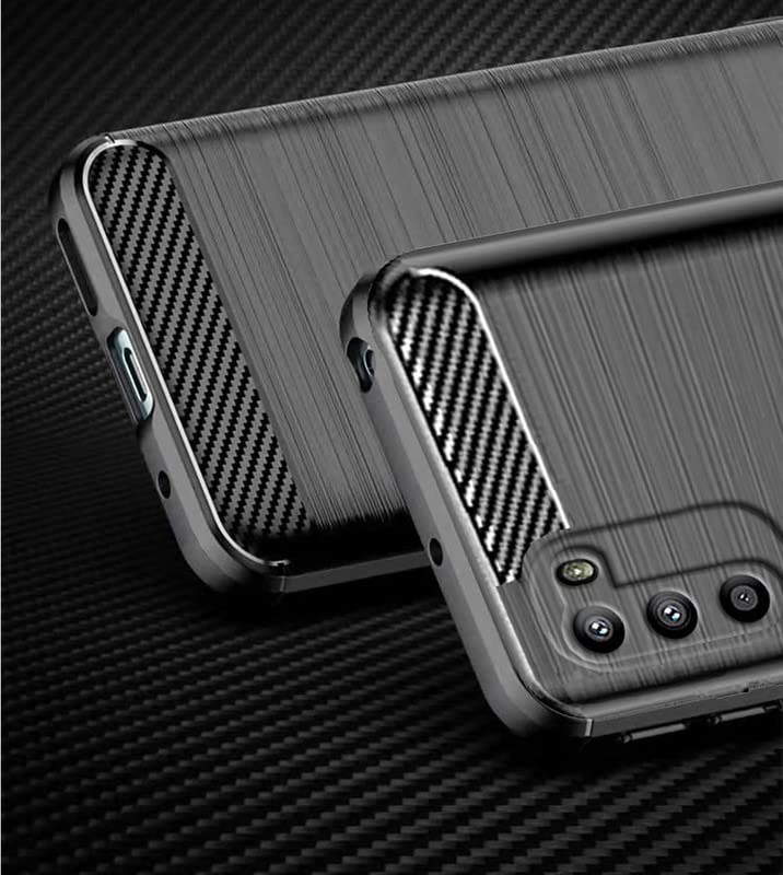 Image of NPRC Hybrid Ultra Slim Protective Case TPU Non-Slip Carbon Fiber Texture Shockproof Case Cover for Moto G82 - Black