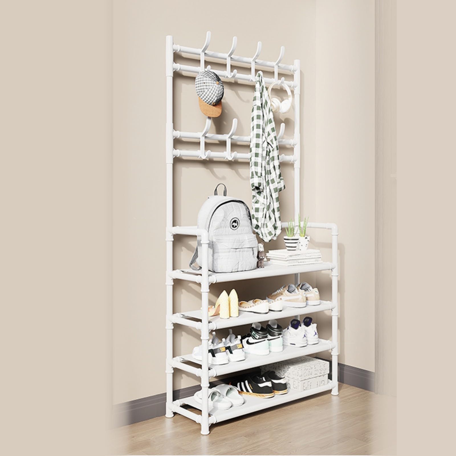 Portemanteau vestiaire de 152cm de haut pour ranger ses chaussures