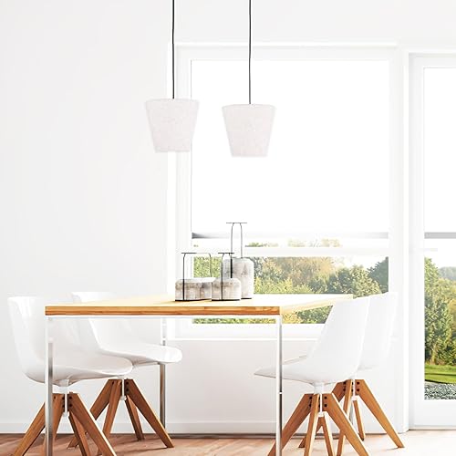 Miniatura 9 de 2 unids de lino cubierta de tela de lino pantallas de lámpara de lino natural conjunto de pantallas de lámpara para lámpara de mesa lámpara de pared