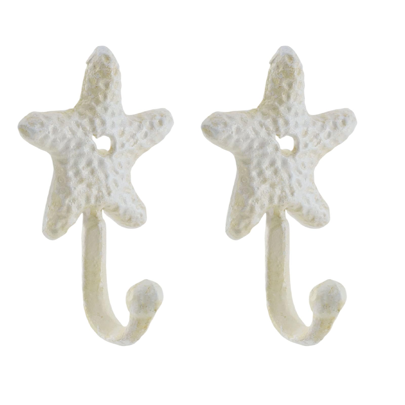 Crochets muraux robustes fonte blanche étoile de mer : fini les serviettes qui glissent