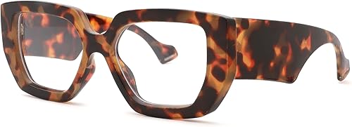 NULOOQ Gafas de luz azul con montura gruesa para mujer, gafas cuadradas de gran tamaño, transparentes sin receta