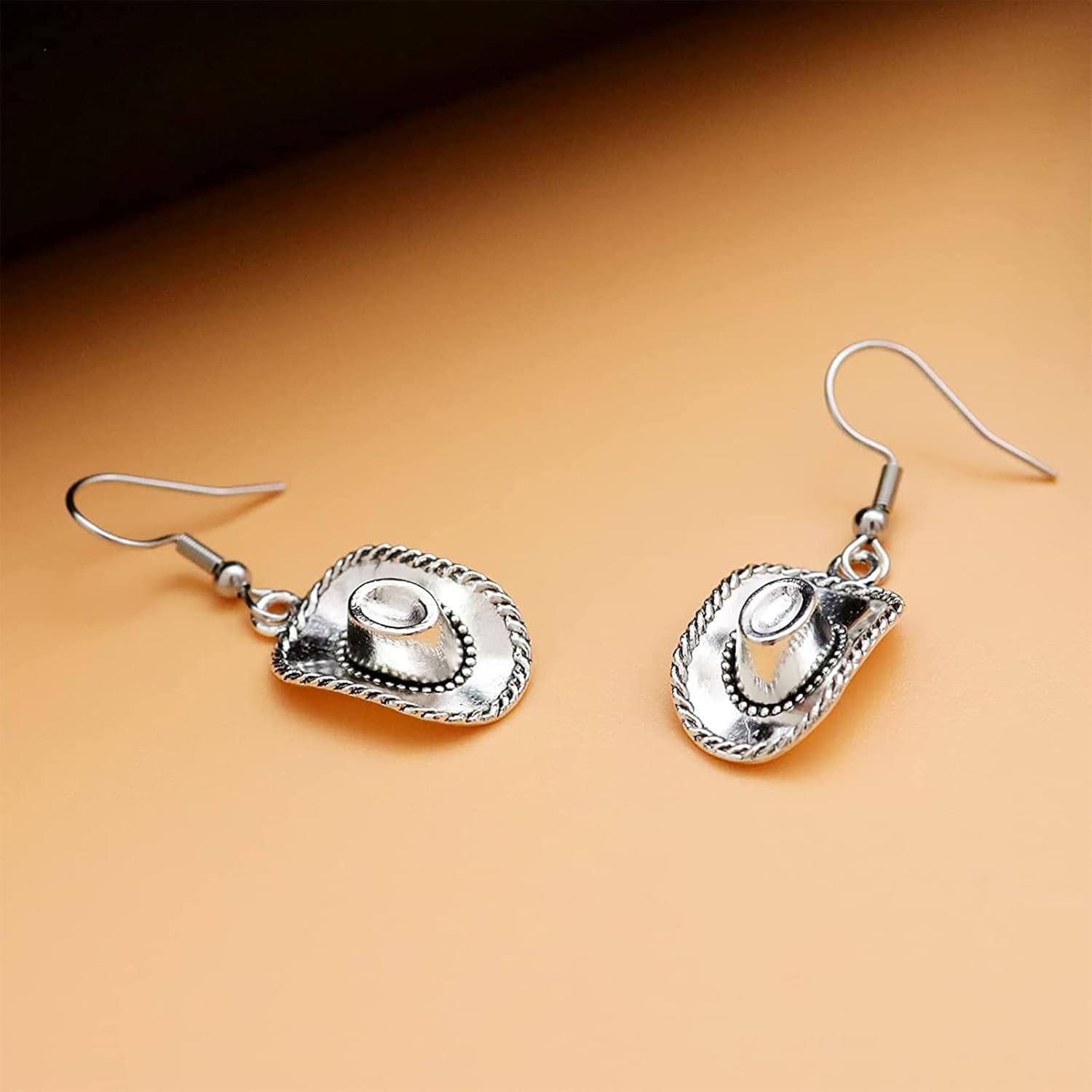 Western Cowgirl Earrings for Women Silver Cowgirl Dangle Earrings Texas Spur Drop Earrings Cowgirl Boot Hat Drop Earrings Rodeo Boho Dresses Jewelry Accessories - Image 5