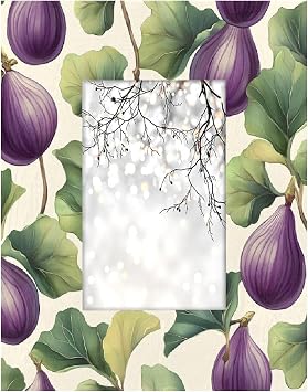 4x6 Picture Frame Purple Figs Green Leaves Photo Frame Wood Picture Frames for Desk Tabletop Wall Collage Decor, Display 3.5x3.5or 4x6 Photos