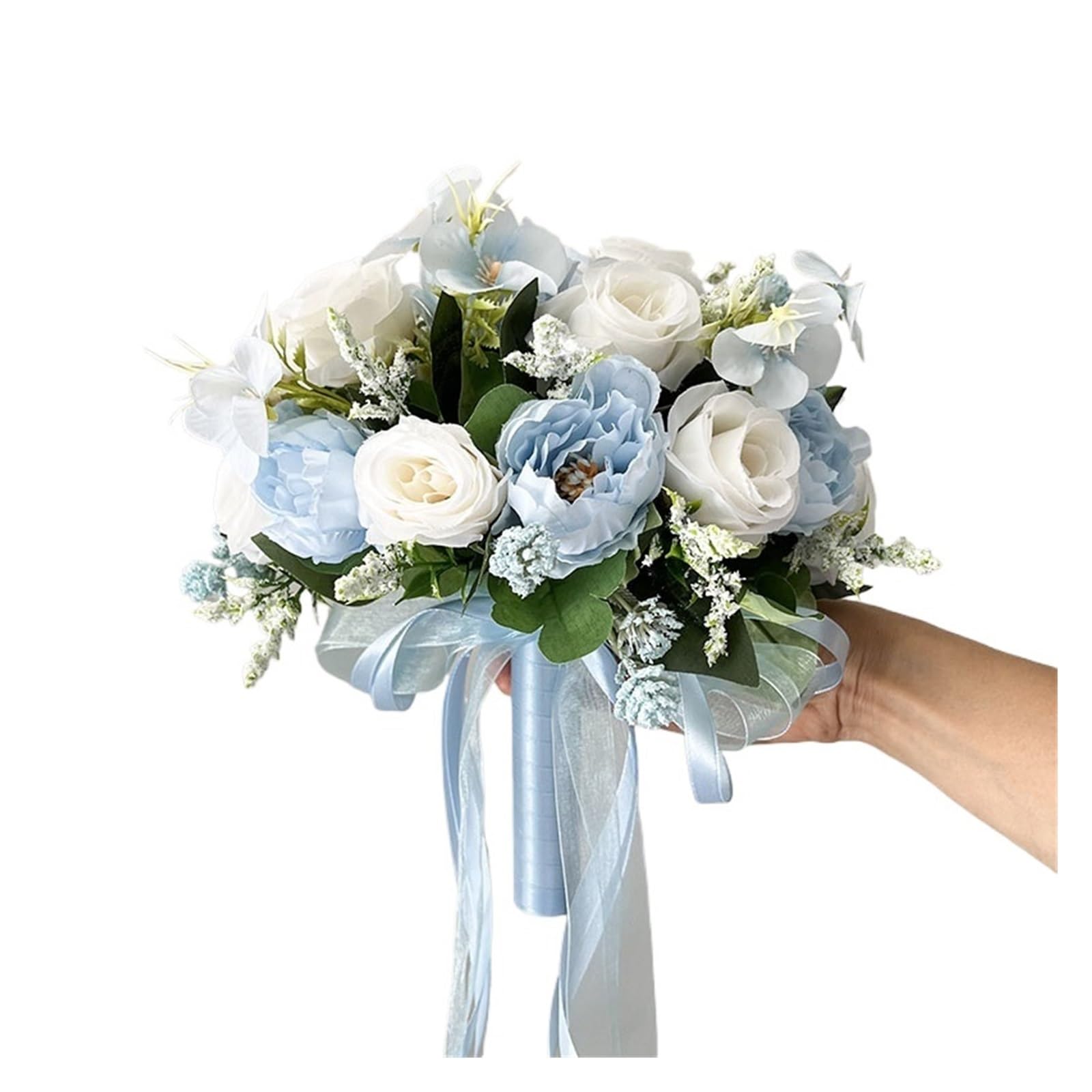 SHENJMAI Artificial Flower Bouquet Wedding Flower Bouquet Bridal Accessories Marriage Silk Flowers Artificial Roses for Bride Bridesmaid(Type 8)