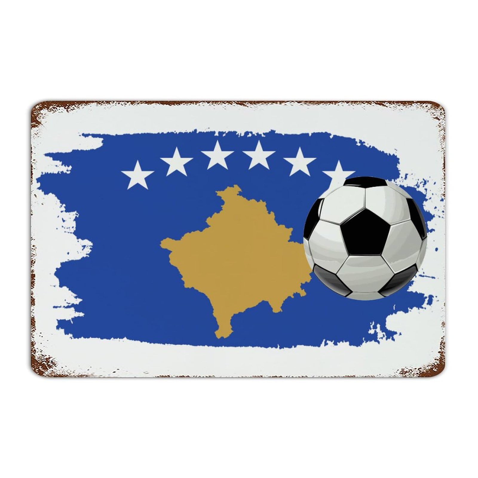 Plaque football Kosovo en métal robuste pour remplacer les posters déchirés