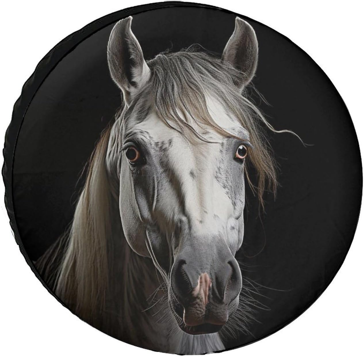 Spare Tire Cover Waterproof Wheel Protectors Horse Head Wheel Covers Dust-Proof Spare Tire Wheel Cover Universal Wheel Tire Cover Fit for Trailer RV SUV Truck Camper Travel 30inch