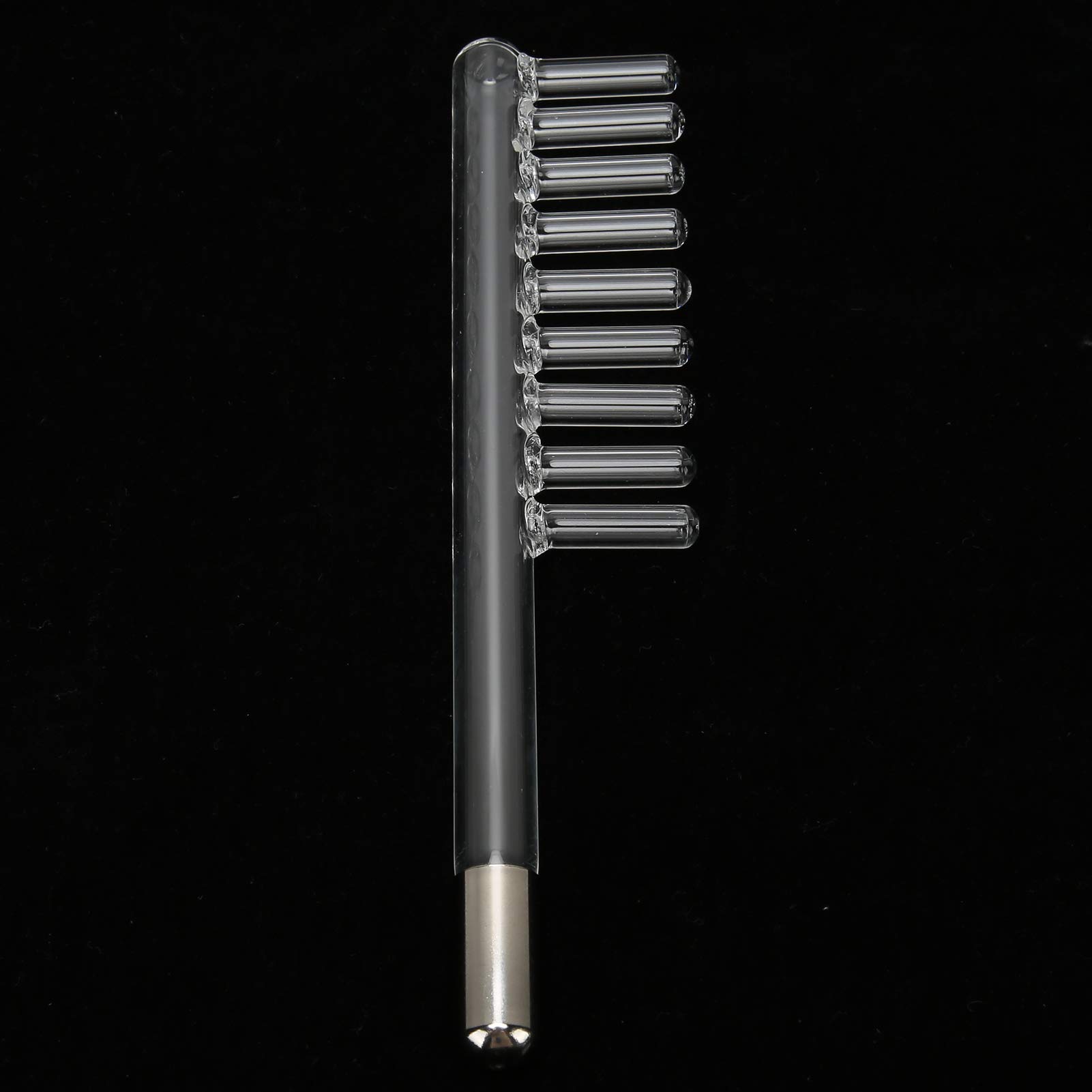 Kammförmige Sonde für Hochfrequenz Elektro-massage Instrument, Elektro-massage Glasstab Zur Schuppenentfernung, Zubehör für HF Stab Hochfrequenz Gesichtsgeräte Zubehörteil (rotes Licht)