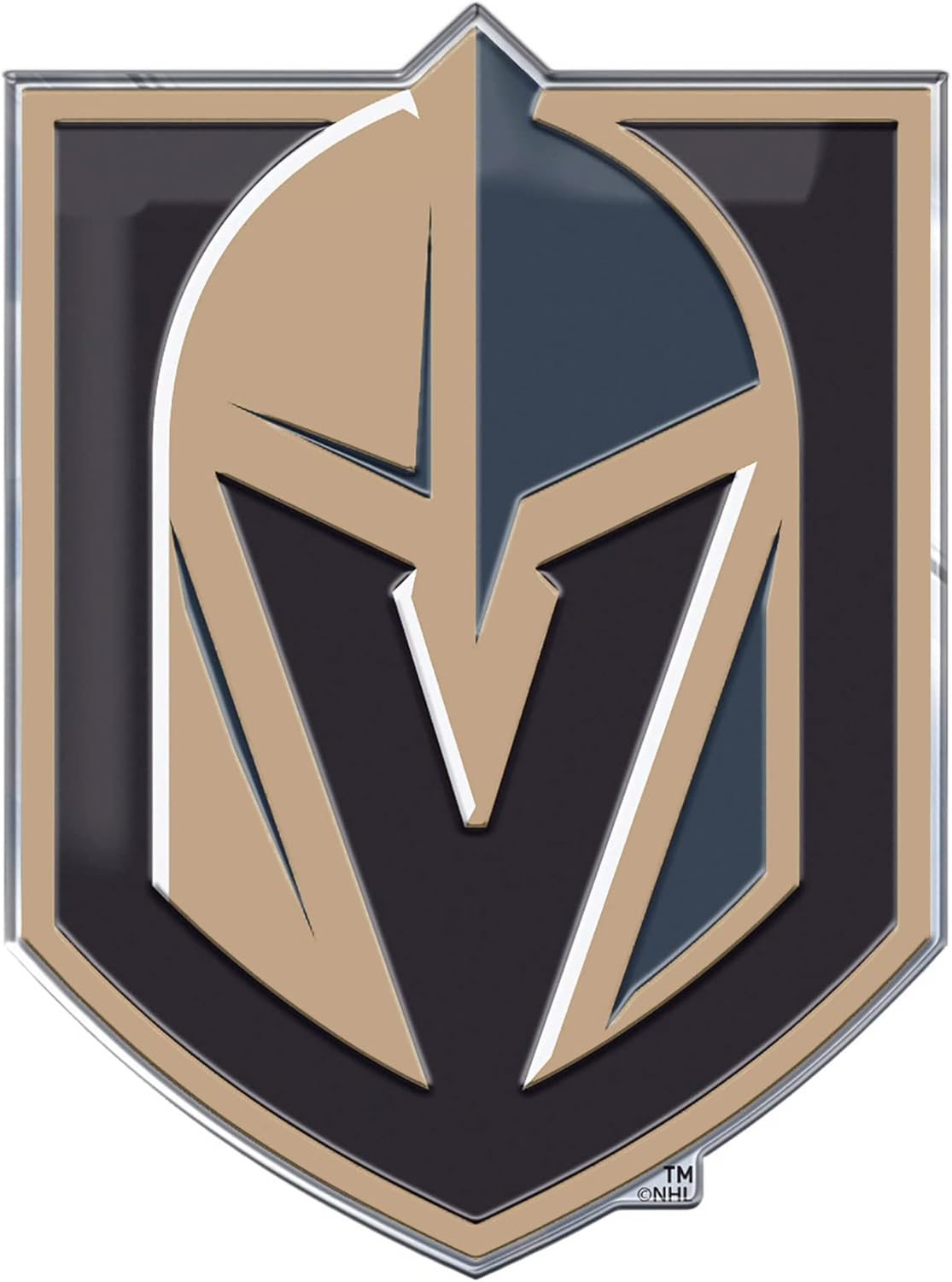 FANMATS 60507 Vegas Golden Knights Heavy Duty Aluminum Embossed Color Emblem, Auto Emblem Decal