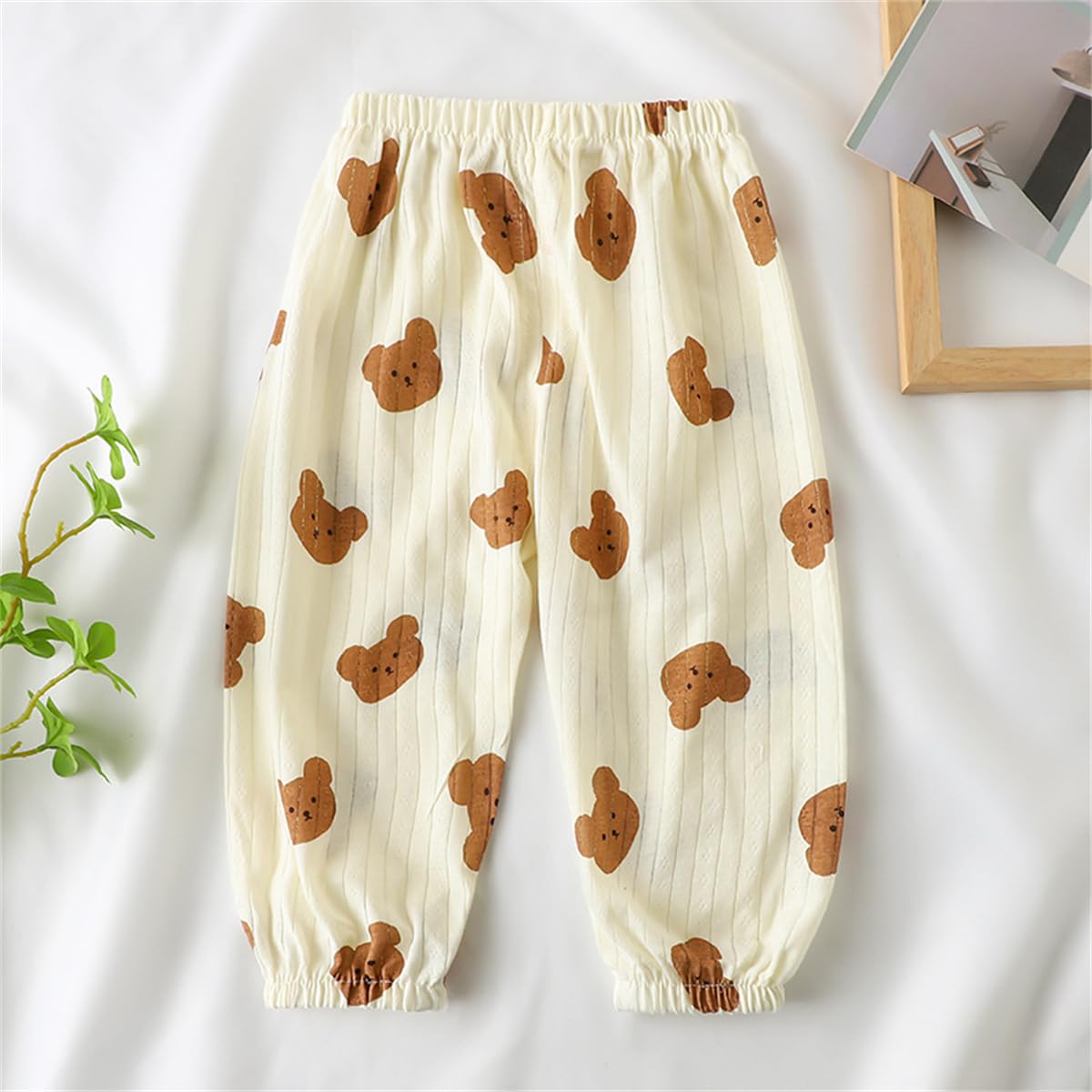 Lot de 3 Pantalon Bloomers Été pour Bébé Garçon Fille Pantalon Sarouel Taille Elastique en Coton Pantalons Bouffant à Imprimé Pantalons Décontracté Jogging pour Tout-Petit Enfant 6 Mois-5 Ans