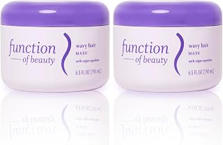 FUNCTION OF BEAUTY Hair Mask for Wavy Hair, 6.5 oz Each (2-Pack) - Deep Conditioning Formula With Argan Oil to Restore Shine & Vegan Squalane to Prevent Hair Breakage, Customizable Haircare