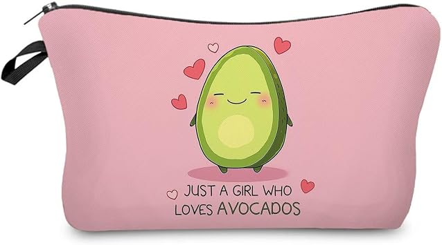 Livel lhood Funny Avocado Makeup Bag Cute Small Organizer Zipper Pouch Funny Avocado Cosmetic Bag Birthday Present for Women Friends -3