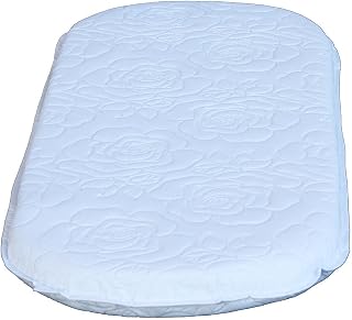 Colgate Mattress Bassinet & Cradle Pad - 2" Thick Reversible Oval Mattress, Waterproof Quilted Cover, GREENGUARD Gold Certified 15x30x2"
